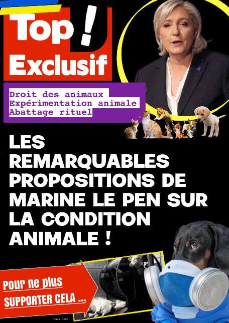 Promesses : Marine Le Pen, élue, s'intéressera au sort des animaux !