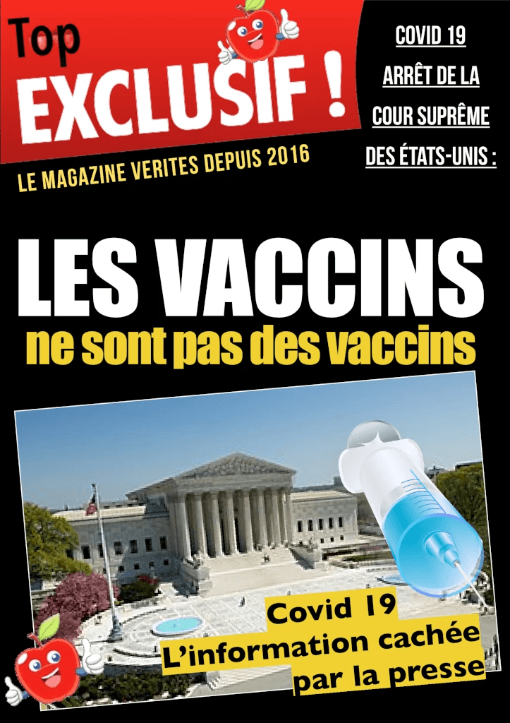 Vaccins : l’arrêt de la Cour suprême des États-Unis, les vaccins ne sont pas des vaccins !